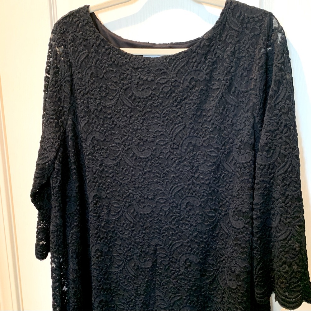 CHARTER CLUB Women’s Long Sleeve Lace Dress XL Navy Blue NWT